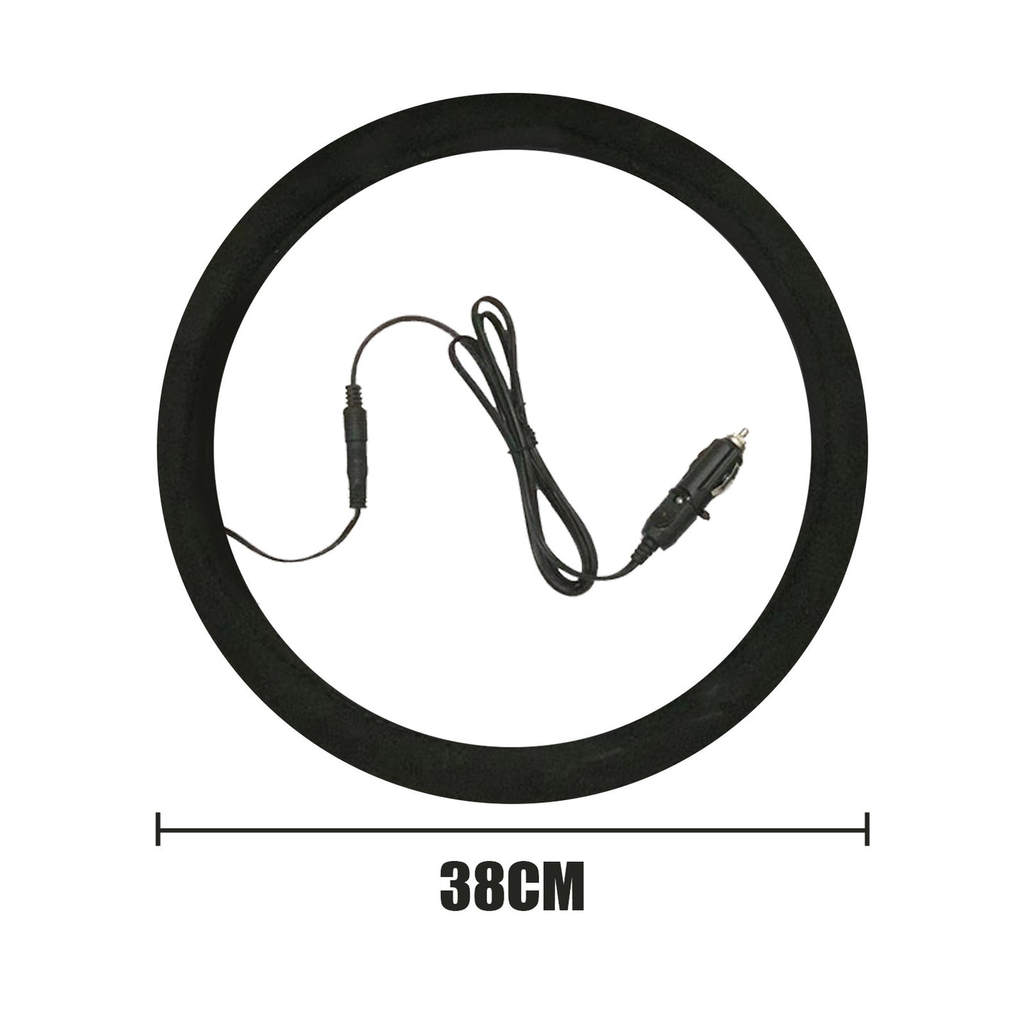 Beheizbarer Lenkradbezug aus Wildleder – Elektrische Heiz-Hülle für das Auto (12V | Anti-Rutsch | Winterwärme)