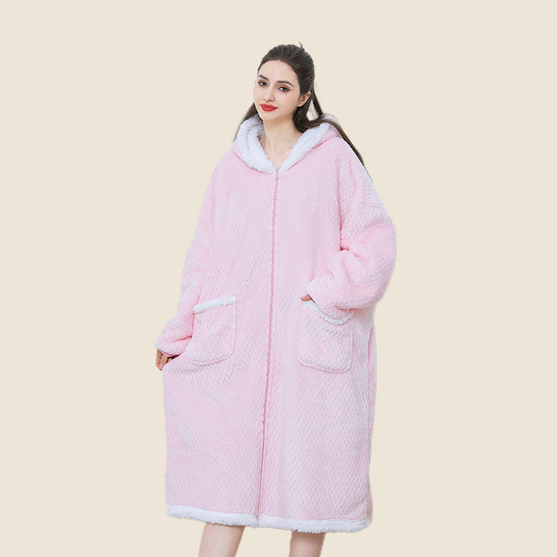 Oversized Kuschel-Hoodie | TV-Decke mit Kapuze & Reißverschluss – Super Warm