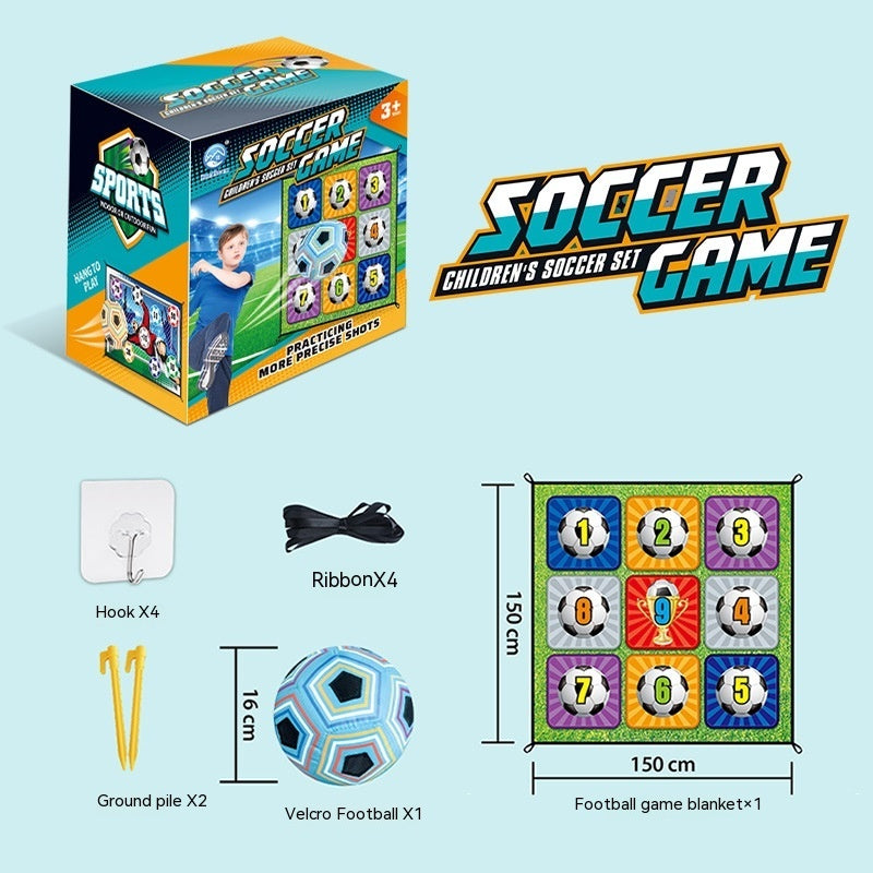 Kinder Fußball Trainingsspiel | Klett-Fußballmatte Set für Zuhause & Garten