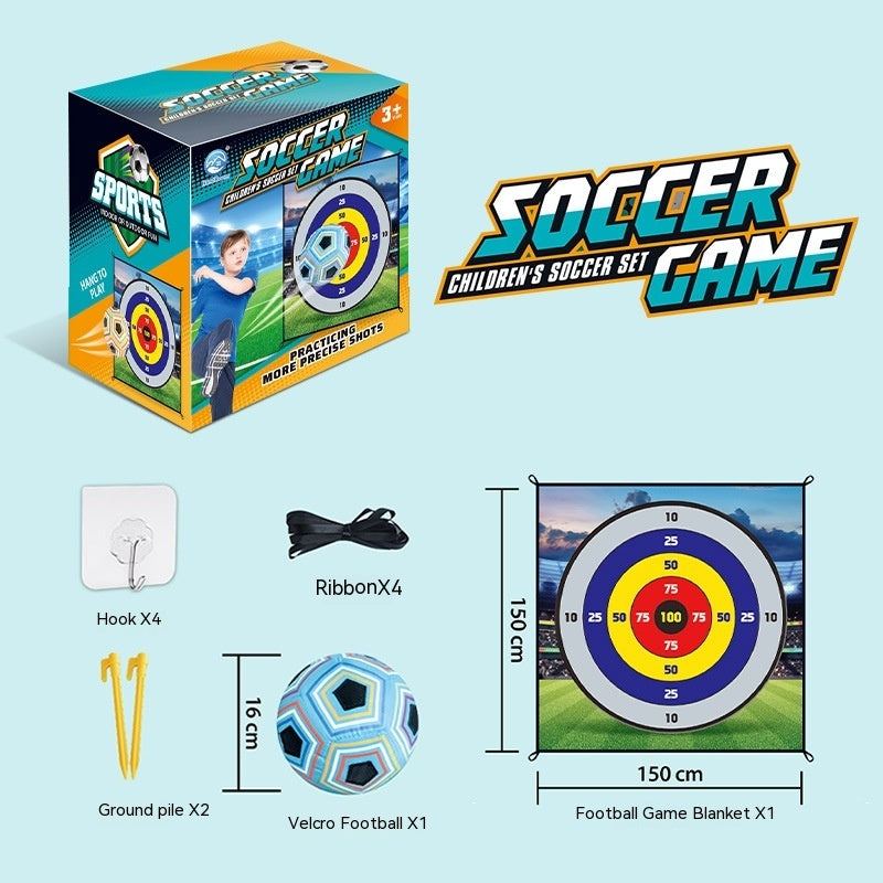 Kinder Fußball Trainingsspiel | Klett-Fußballmatte Set für Zuhause & Garten