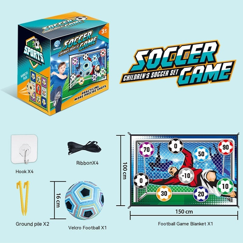 Kinder Fußball Trainingsspiel | Klett-Fußballmatte Set für Zuhause & Garten