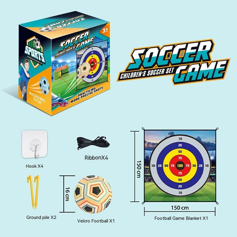 Kinder Fußball Trainingsspiel | Klett-Fußballmatte Set für Zuhause & Garten