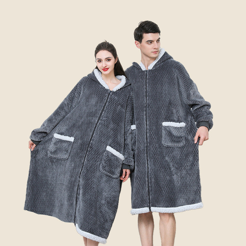 Oversized Kuschel-Hoodie | TV-Decke mit Kapuze & Reißverschluss – Super Warm