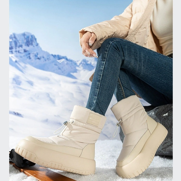 Retro Outdoor Snow Boots für Damen – Gefütterte Winterstiefel aus Kunstleder | Warm, rutschfest, robust