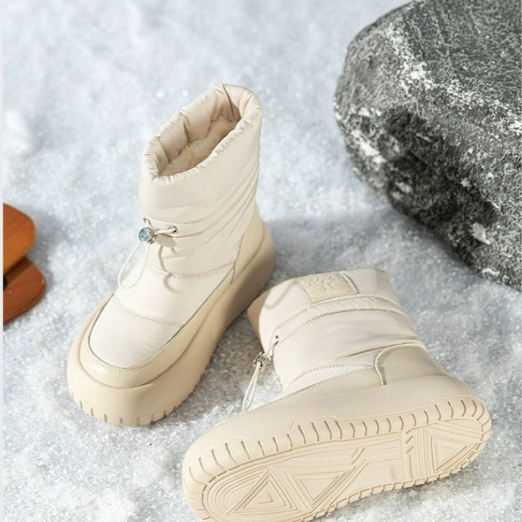 Retro Outdoor Snow Boots für Damen – Gefütterte Winterstiefel aus Kunstleder | Warm, rutschfest, robust