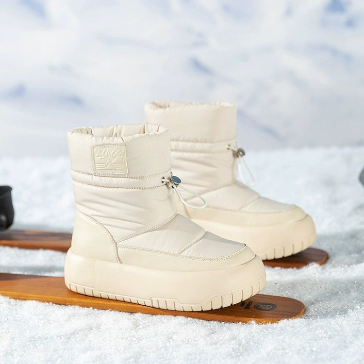 Retro Outdoor Snow Boots für Damen – Gefütterte Winterstiefel aus Kunstleder | Warm, rutschfest, robust