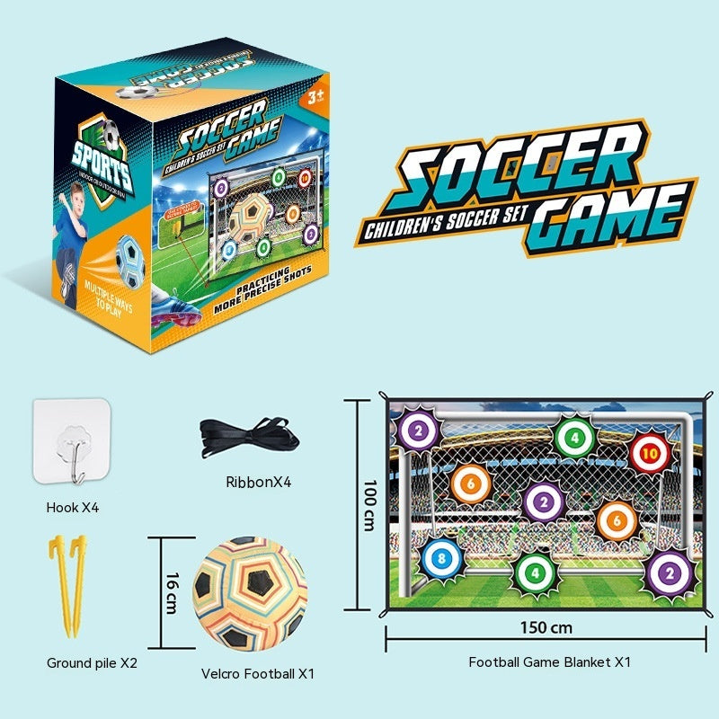 Kinder Fußball Trainingsspiel | Klett-Fußballmatte Set für Zuhause & Garten