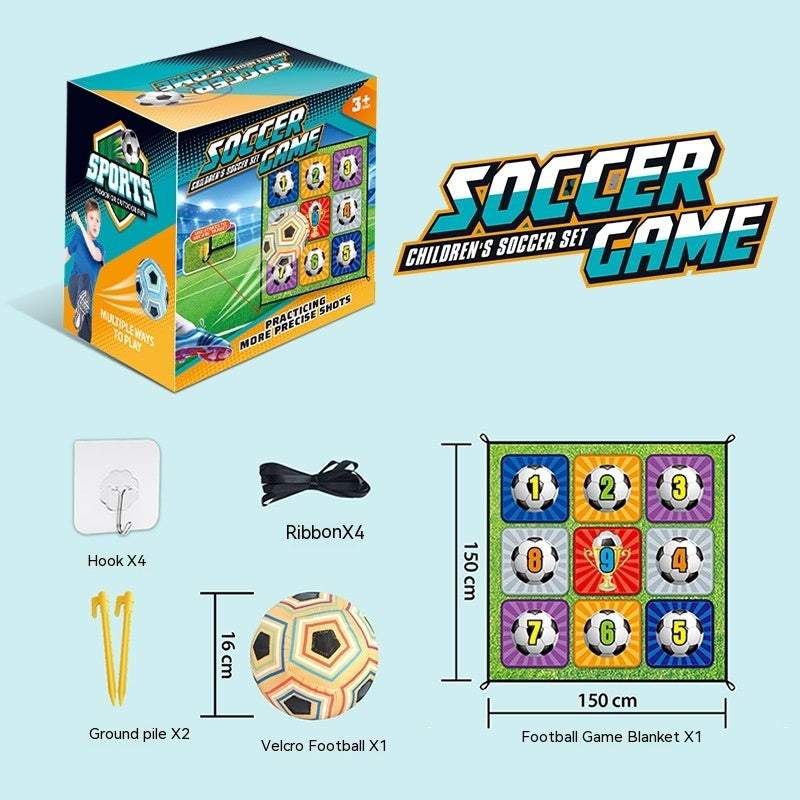Kinder Fußball Trainingsspiel | Klett-Fußballmatte Set für Zuhause & Garten