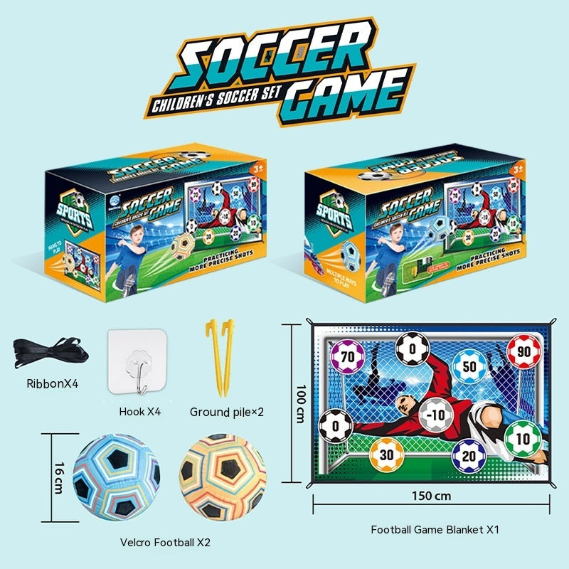 Kinder Fußball Trainingsspiel | Klett-Fußballmatte Set für Zuhause & Garten