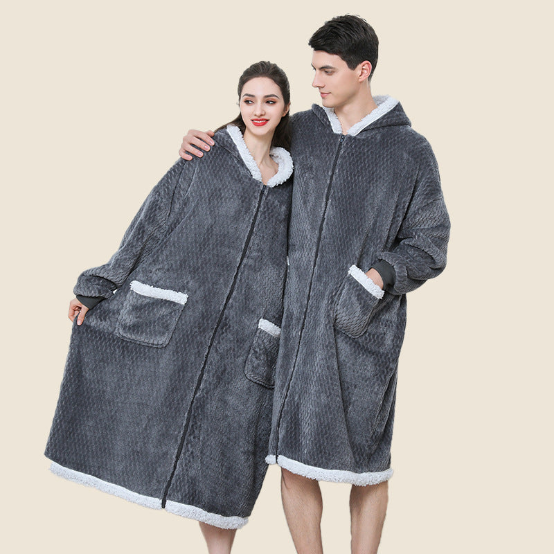 Oversized Kuschel-Hoodie | TV-Decke mit Kapuze & Reißverschluss – Super Warm