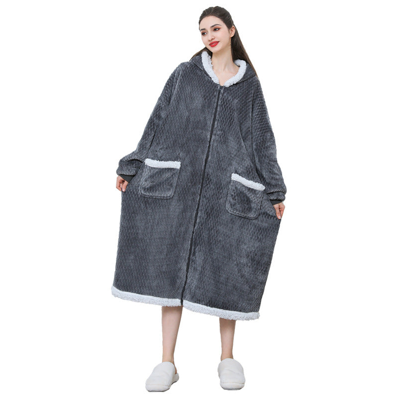 Oversized Kuschel-Hoodie | TV-Decke mit Kapuze & Reißverschluss – Super Warm
