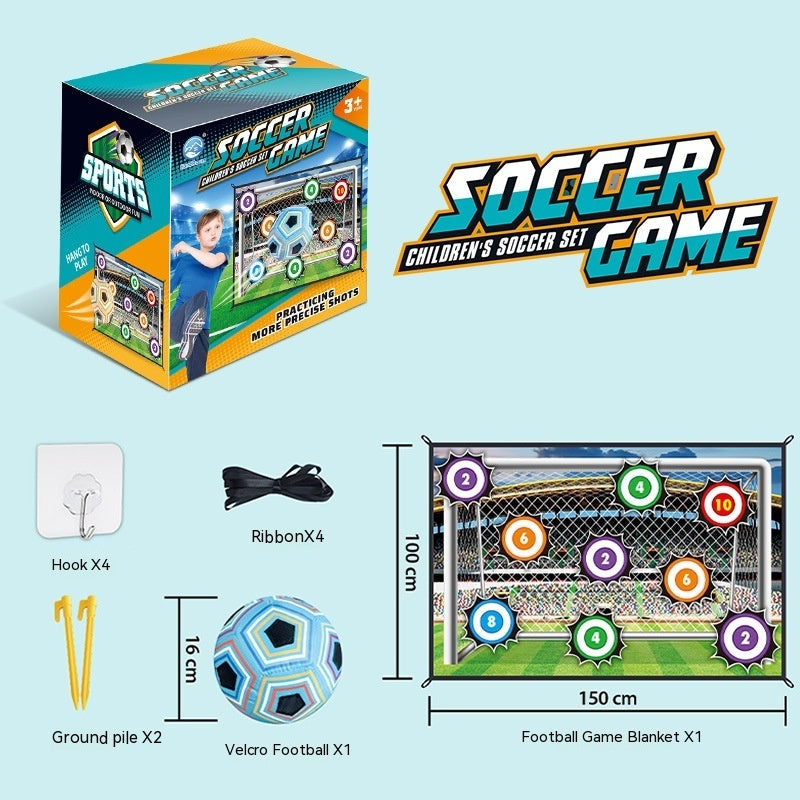 Kinder Fußball Trainingsspiel | Klett-Fußballmatte Set für Zuhause & Garten