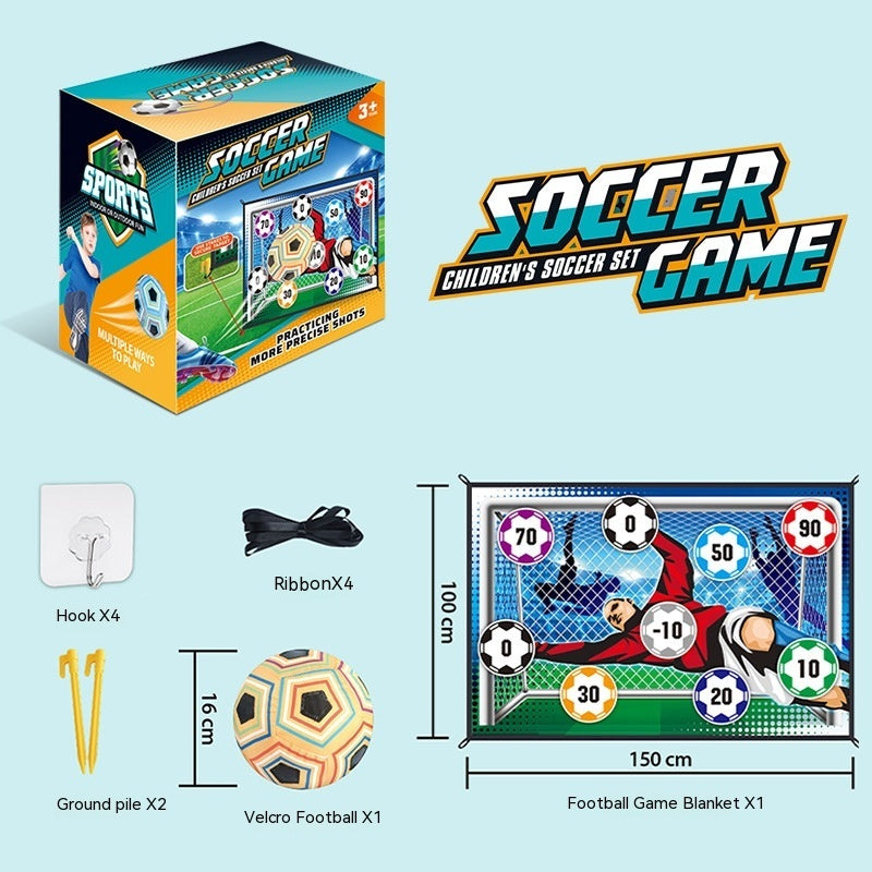 Kinder Fußball Trainingsspiel | Klett-Fußballmatte Set für Zuhause & Garten